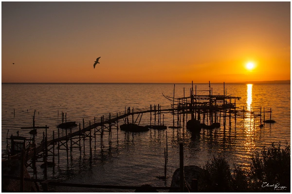 Costa dei Trabocchi, porzione di spiaggia al tramonto